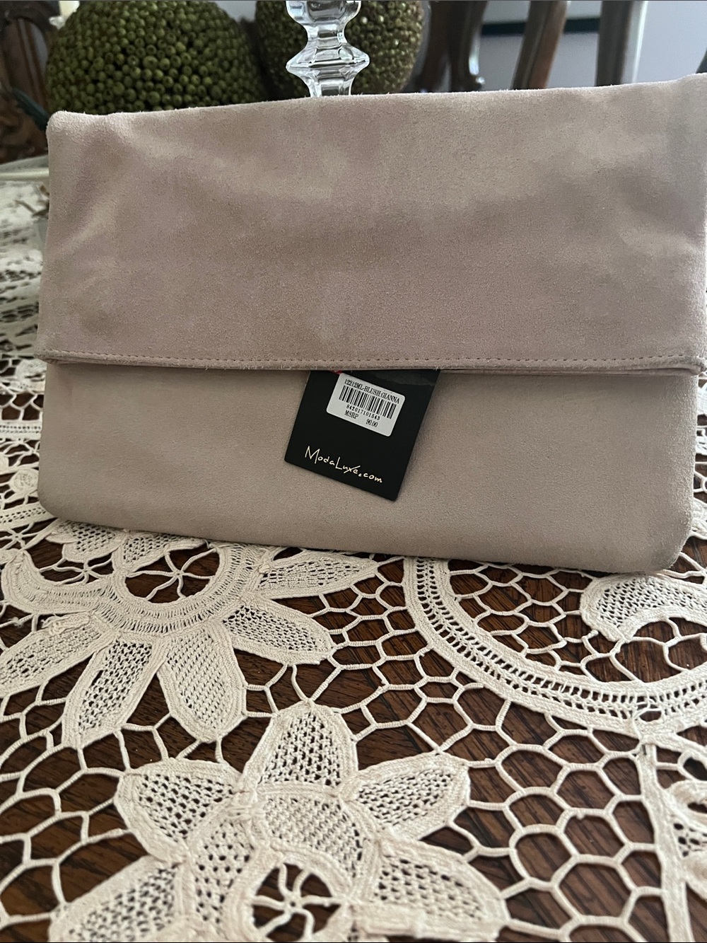 Moda Luxe Fold-Over Clutch in Light Taupe